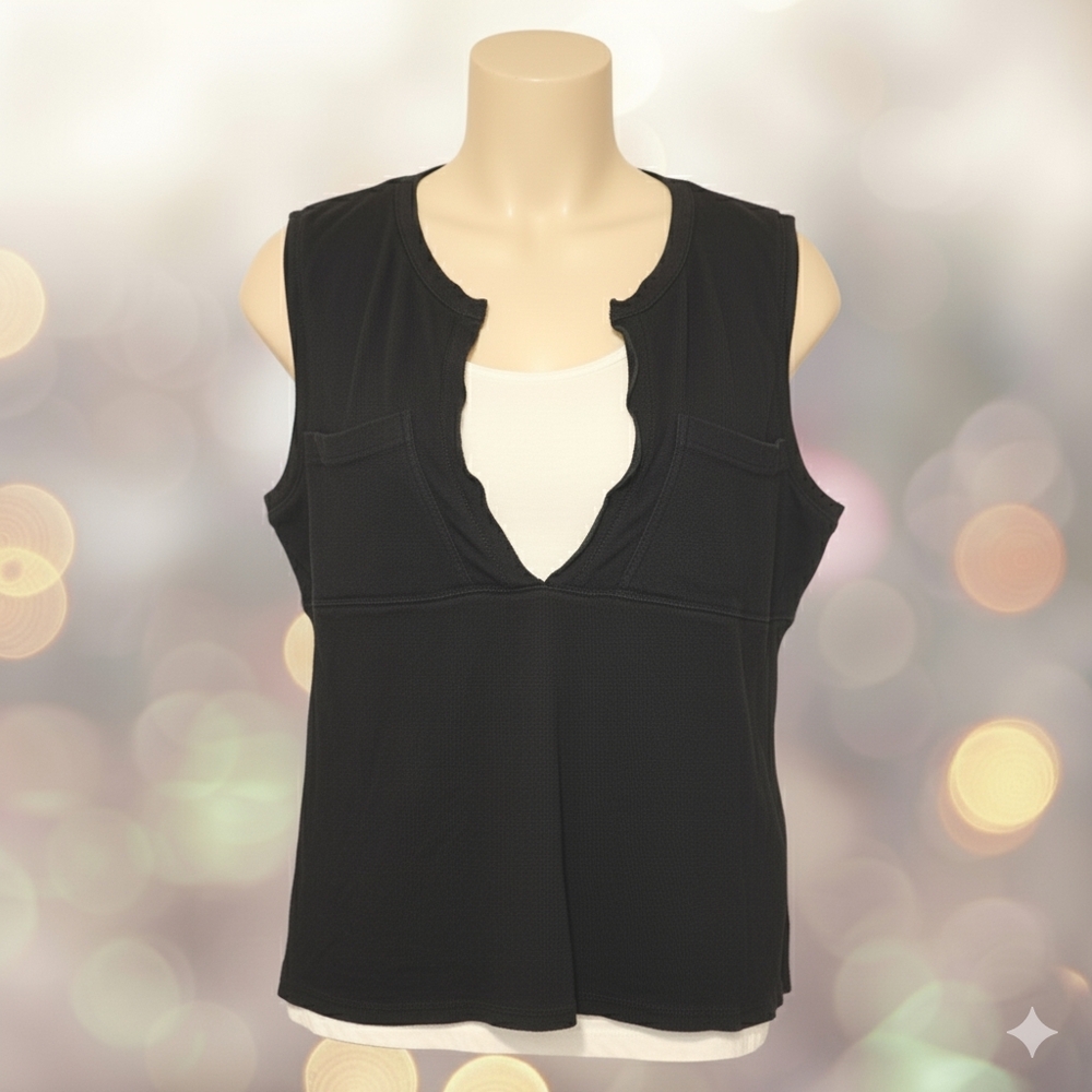 Bay Studio Sleeveless V-Neck Top Black, Women’s XL